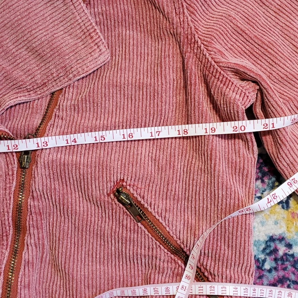 POL Pink Corduroy Cropped Bomber Utility Jacket - Picture 5 of 6
